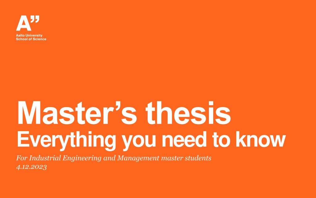 master s thesis guide for industrial engineering and management studen