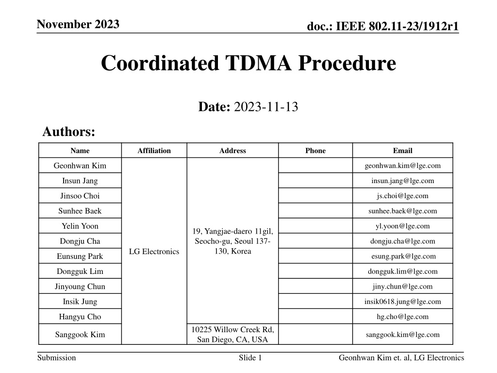 Coordinated TDMA Procedure for WLAN Reliability Enhancement in IEEE 802.11 Networks
