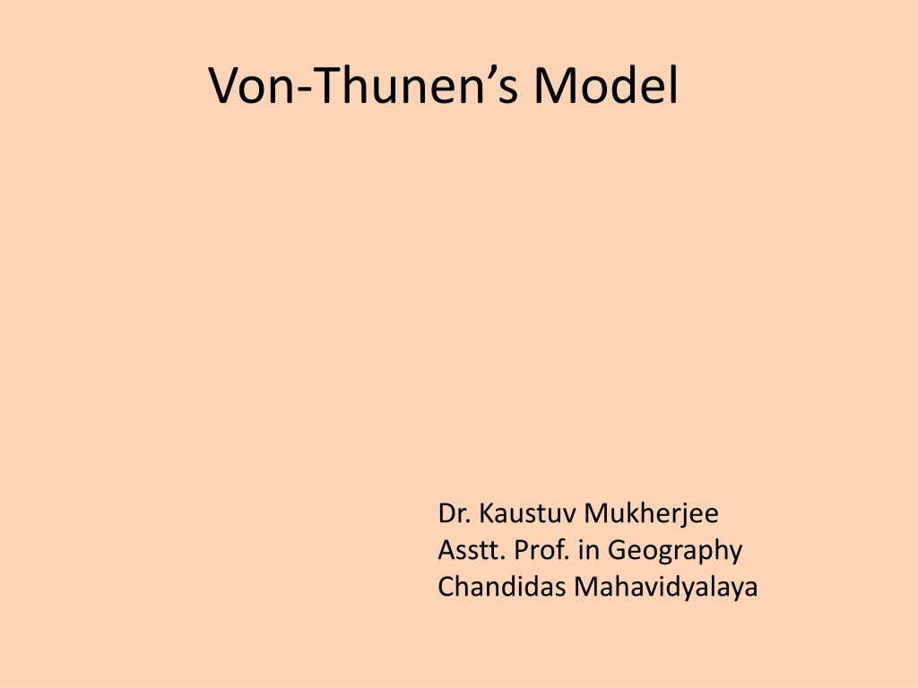 Von Thunen’s Agricultural Location Theory in Geography