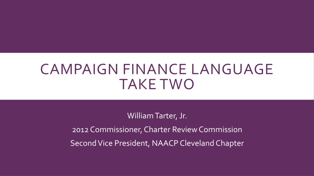 Campaign Finance Reform Proposal for Cuyahoga County