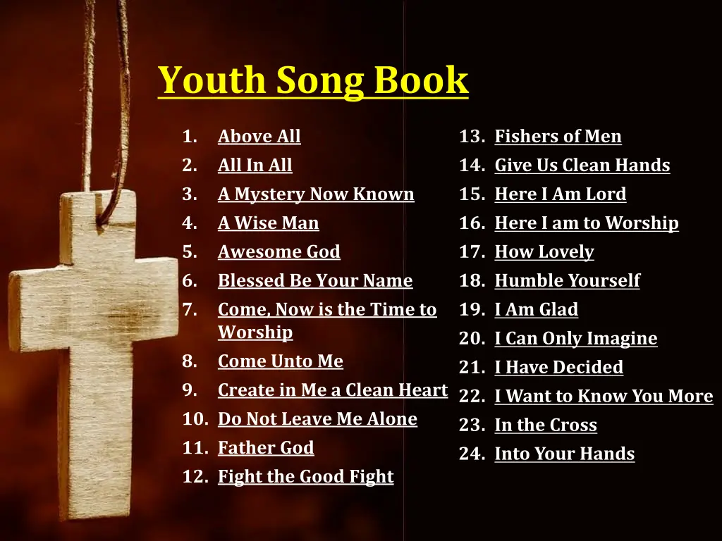 Youth Song Book Compilation: Praise and Worship Anthology