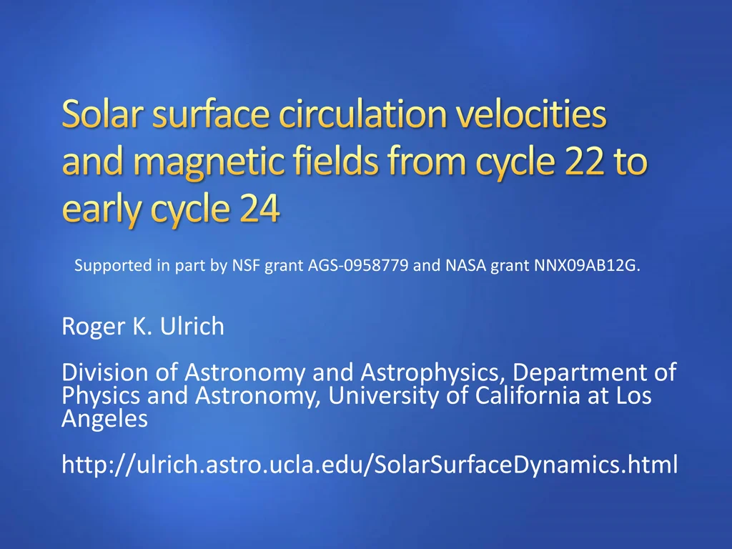 PPT - Solar Surface Dynamics: Torsional Oscillations and Rotation Shear ...