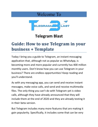 Guide How to use Telegram in your business   Template