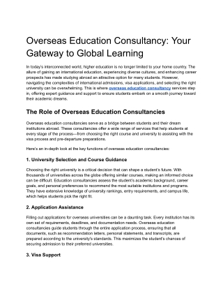overseas education consultancy your gateway