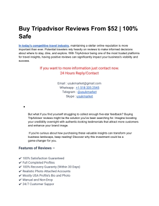 Buy Tripadvisor Reviews From $52 _ 100% Safe