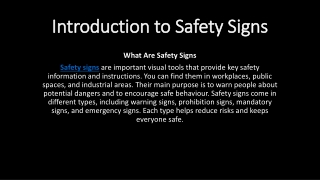 introduction to safety signs