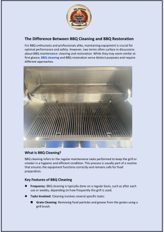The Difference Between BBQ Cleaning and BBQ Restoration