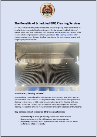 The Benefits of Scheduled BBQ Cleaning Services
