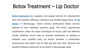 Botox Treatment - Lip Doctor