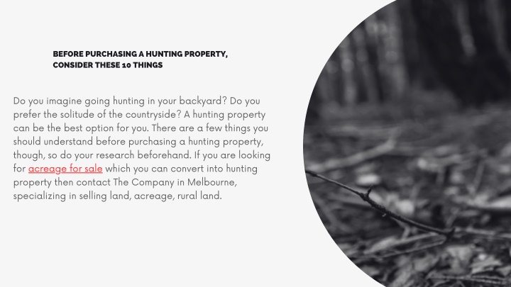 before purchasing a hunting property consider