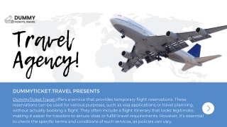 DummyTicket.Travel: Your Trusted Source for Temporary Flight Reservations