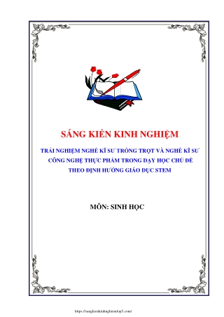 HĐTN nghề kĩ sư trong dạy học chủ đề tích hợp theo định hướng giáo dục STEM