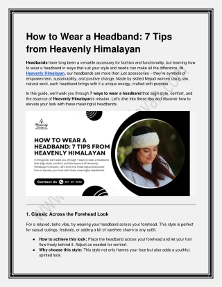 How to Wear a Headband_ 7 Tips from Heavenly Himalayan