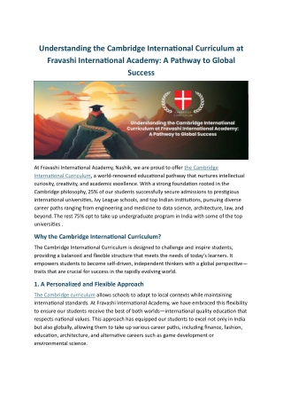 Cambridge International Curriculum