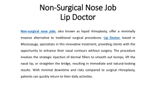 Non-Surgical Nose Job - Lip Doctor