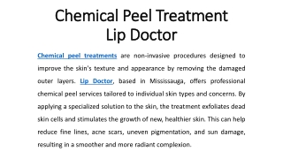 Chemical Peel Treatment - Lip Doctor