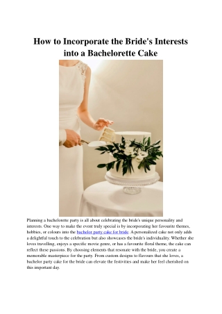 how to incorporate the bride s interests into