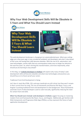 Why Your Web Development Skills Will Be Obsolete in 5 Years and What You Should Learn Instead