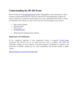 understanding the dp 203 exam