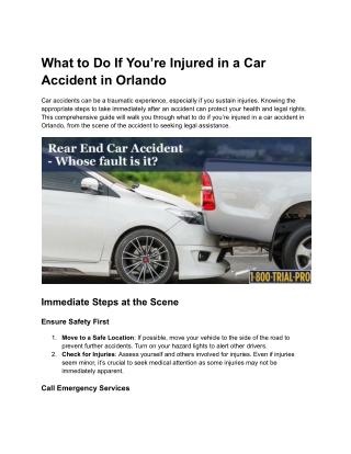 what to do if you re injured in a car accident