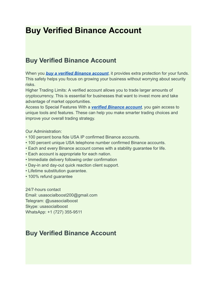 buy verified binance account