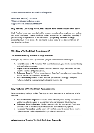 Buy Verified Cash App Accounts: Secure Your Transactions with Ease
