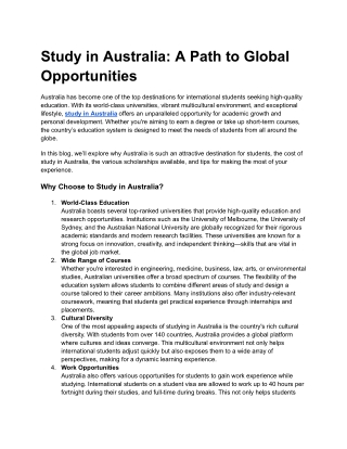 Study in Australia_ A Path to Global Opportunities