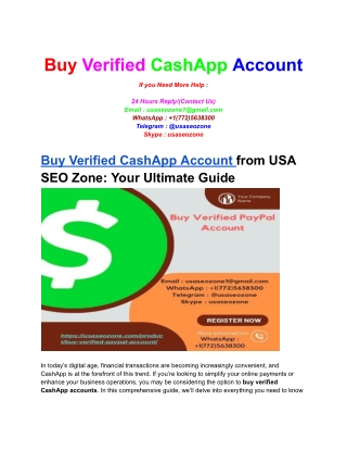 Buy Verified CashApp Account