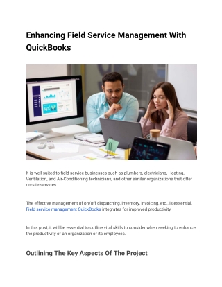 Field service management quickbooks