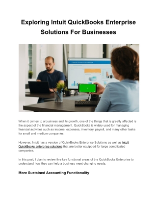 Intuit quickbooks enterprise solutions