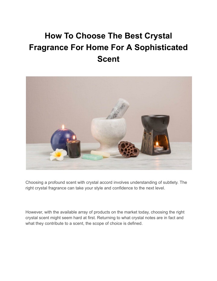 how to choose the best crystal fragrance for home