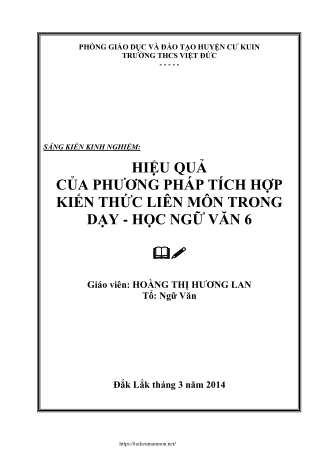 Hiệu quả của phương pháp tích hợp kiến thức liên môn trong dạy - học Ngữ văn 6