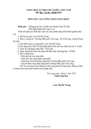 Một số biện pháp phát triển môn tạo hình cho trẻ 5 -6 tuổi