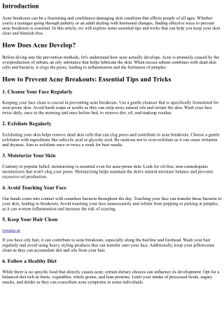 How to Prevent Acne Breakouts: Essential Tips and Tricks