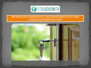 Professional Residential Locksmith Services in Fort Collins for Home Security