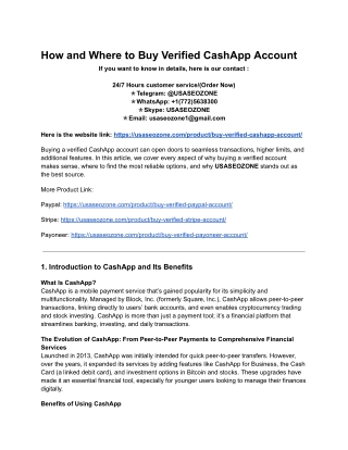 how and where to buy verified cashapp account