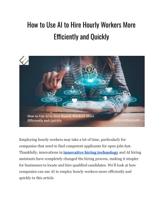 How to Use AI to Hire Hourly Workers More Efficiently and Quickly