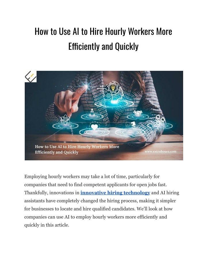 how to use ai to hire hourly workers more