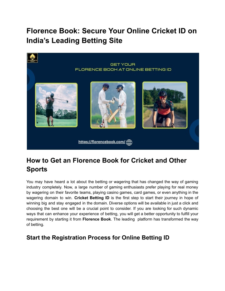 florence book secure your online cricket