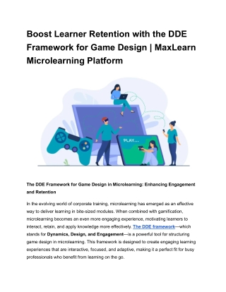 boost learner retention with the dde framework
