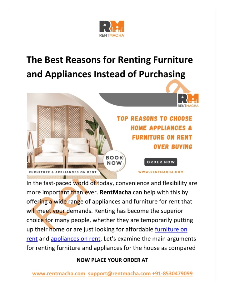 the best reasons for renting furniture