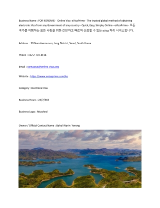 business name for koreans online visa evisaprime