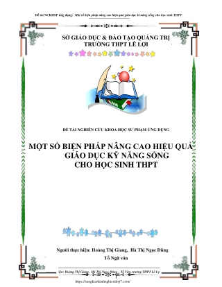 Một số biện pháp nâng cao hiệu quả giáo dục kĩ năng sống cho học sinh THPT
