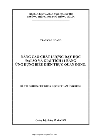 Nâng cao chất lượng dạy học Đại số và giải tích 11 bằng biểu diễn trực quan động