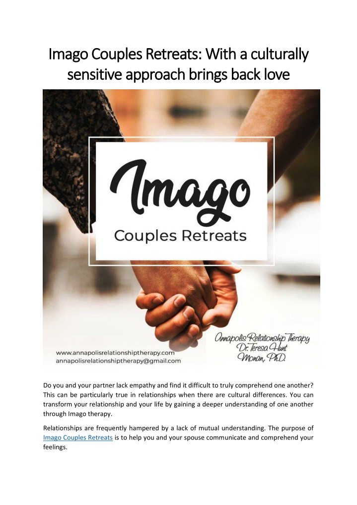 imago couples retreats with a culturally imago