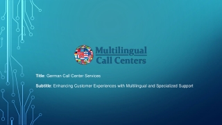 German Call Centers Services