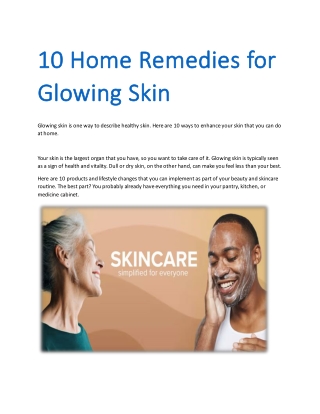 10 Home Remedies for Glowing Skin