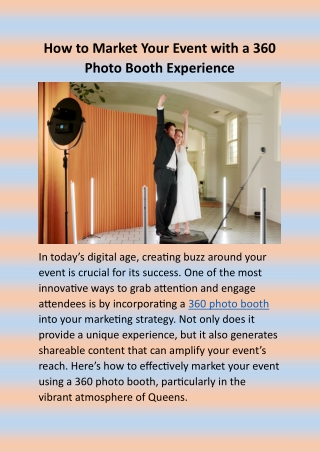 How to Market Your Event with a 360 Photo Booth Experience