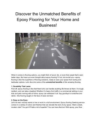 Epoxy Flooring Geelong