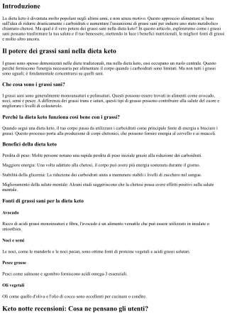 Il potere dei grassi sani nella dieta keto